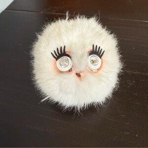 Bath and Body Works Pom Owl Retired Rare Pocketbac Holder Fuzzy Furry Rose Gold